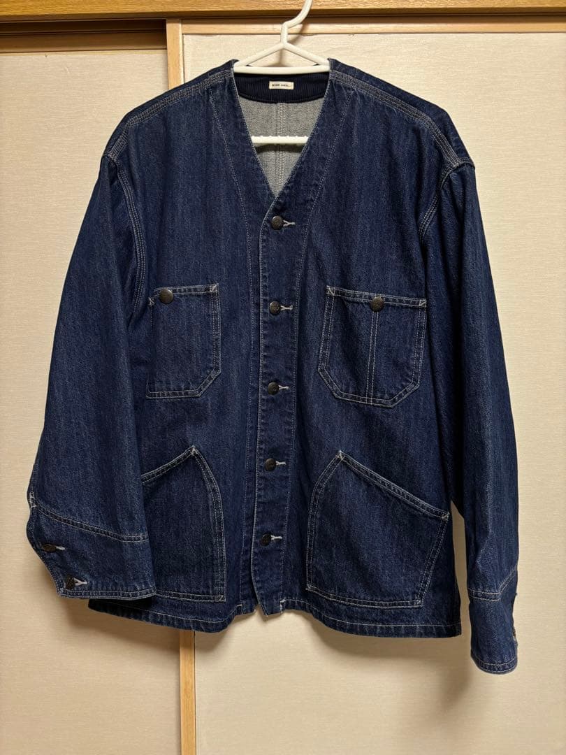 ニコアンド 2022AW デニムワークジャケットノーカラーブルゾン