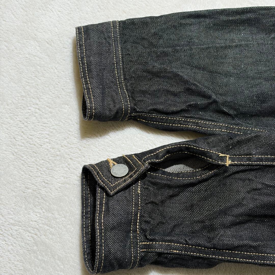 ハンズオブクリエイション　リネン デニム ノーカラージャケット　Gジャン　黒