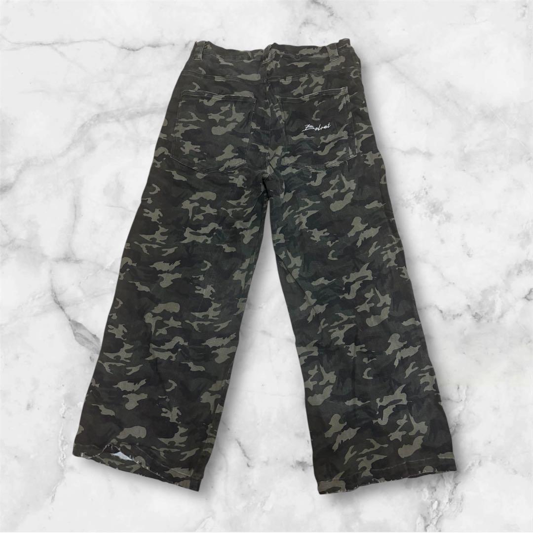 [方正くん] BELVET 迷彩柄 ワークパンツ カモ柄 スタッズ付