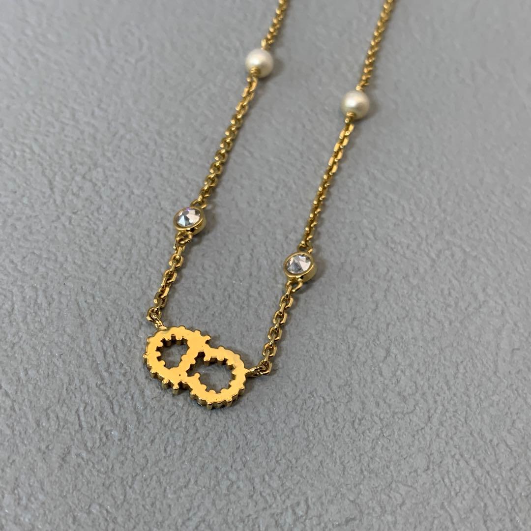 極美品 現行品 ディオール DIOR ネックレス パール ラインストーン