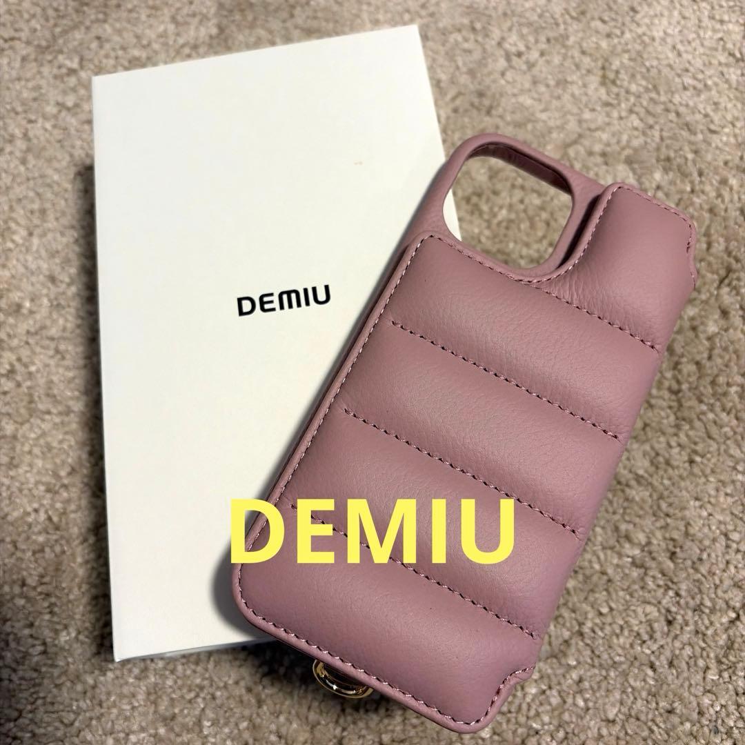 ♡新品未使用♡DEMUI♡iPhone15用♡薄紫 キルティングケース
