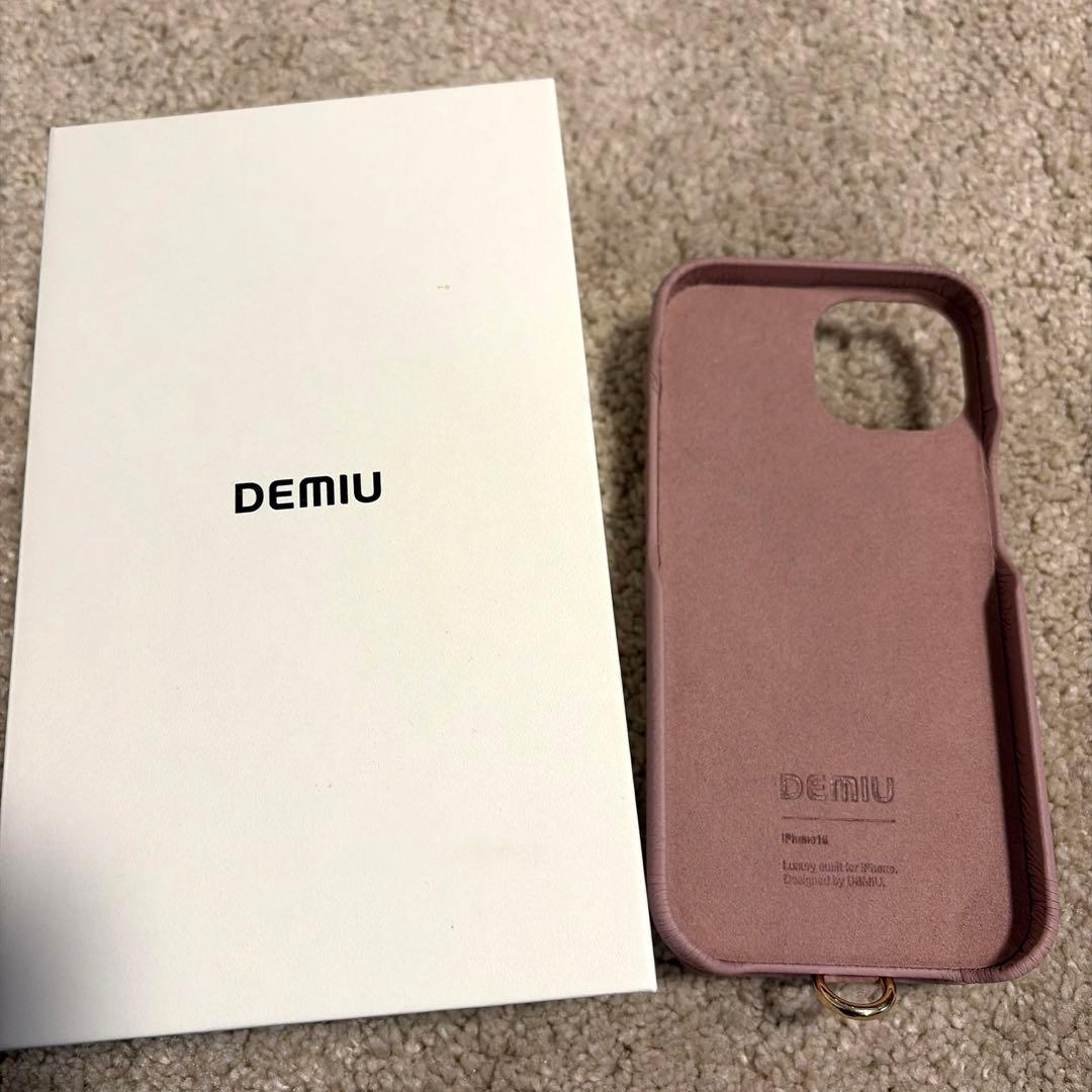 ♡新品未使用♡DEMUI♡iPhone15用♡薄紫 キルティングケース