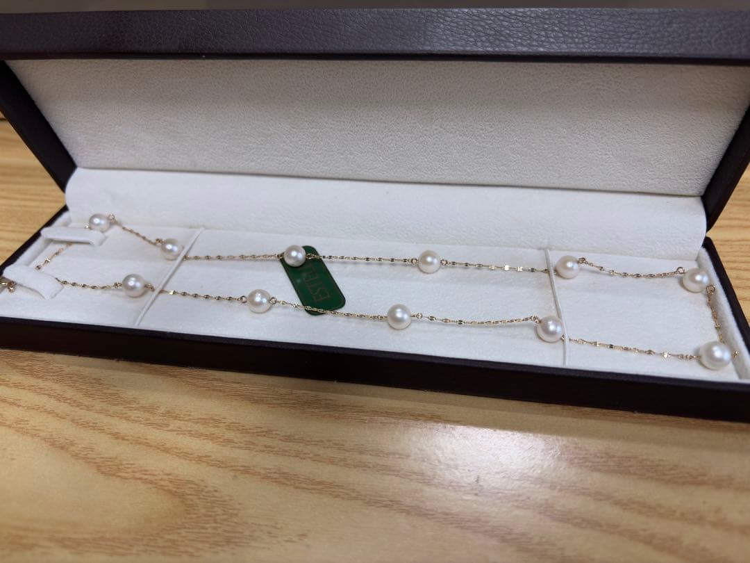 ESTELLE パールネックレス K10 使用2回 美品 ケース付き