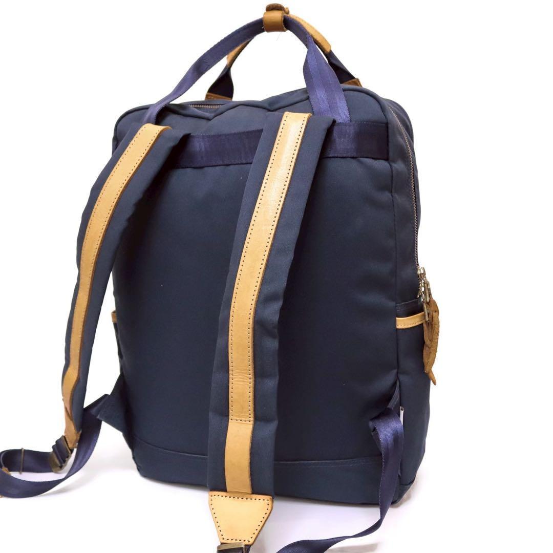 美品✨master-piece リュック 牛革 ネイビー ノートPC収納可