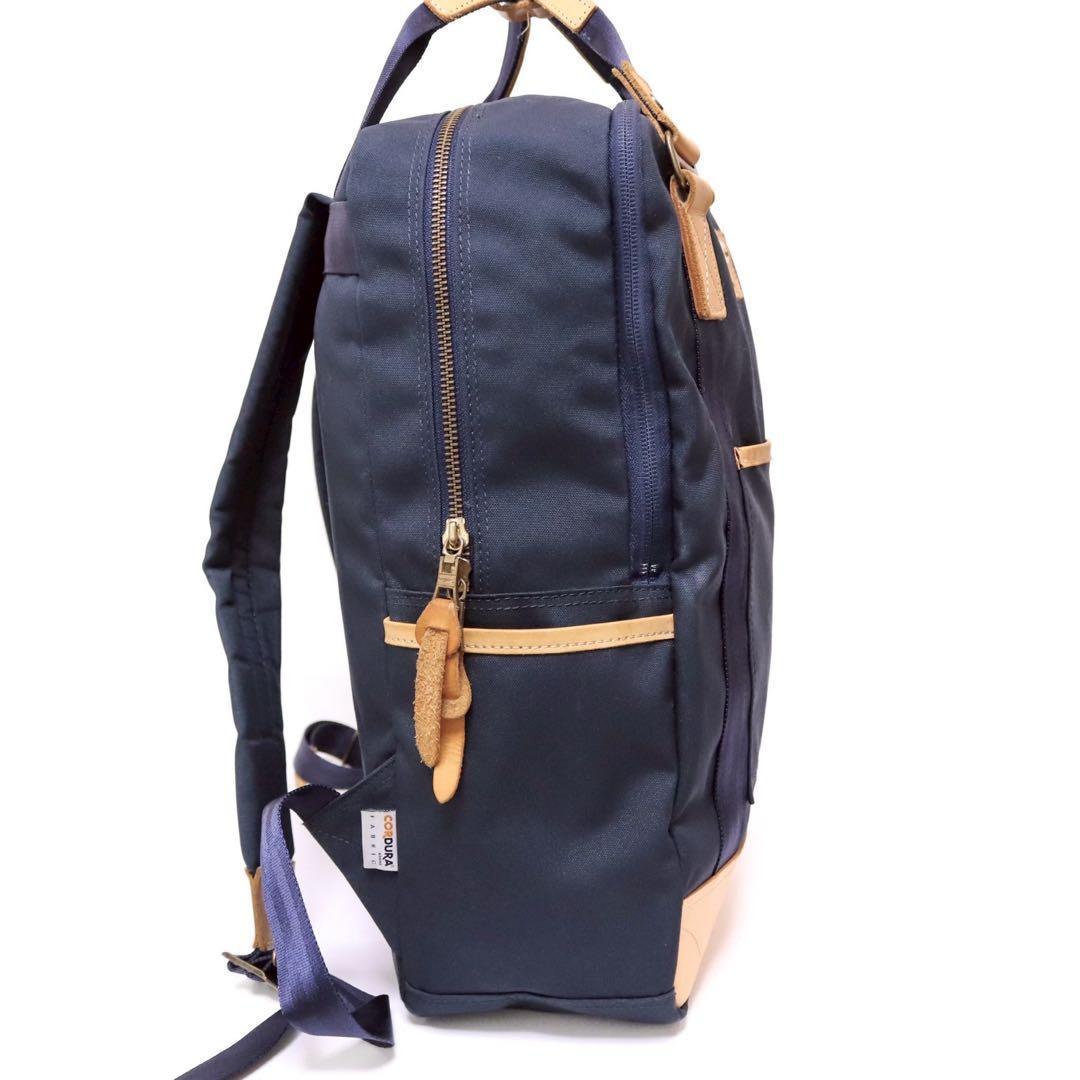 美品✨master-piece リュック 牛革 ネイビー ノートPC収納可