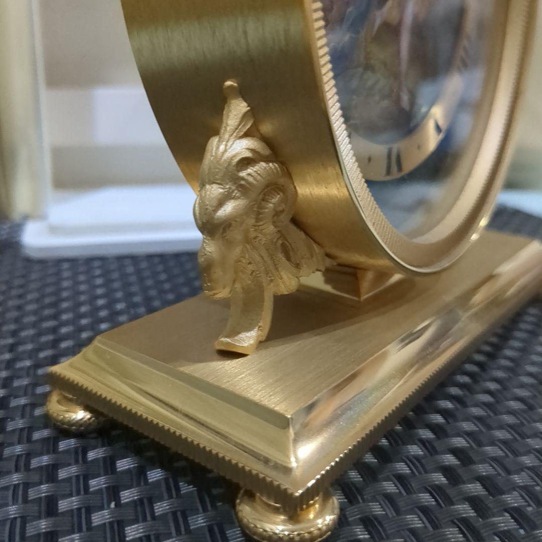 金色のオーバル型置時計インホフ水晶置時計