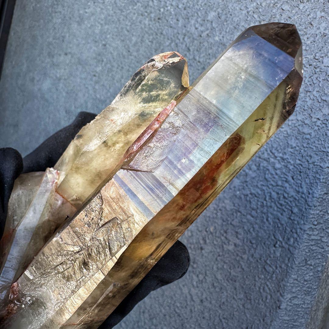 高透明度❗️浄化ファントム☆魔除スモーキーシトリン水晶 クラスター天然石A1453