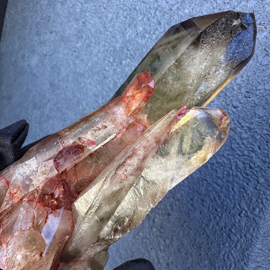 高透明度❗️浄化ファントム☆魔除スモーキーシトリン水晶 クラスター天然石A1453