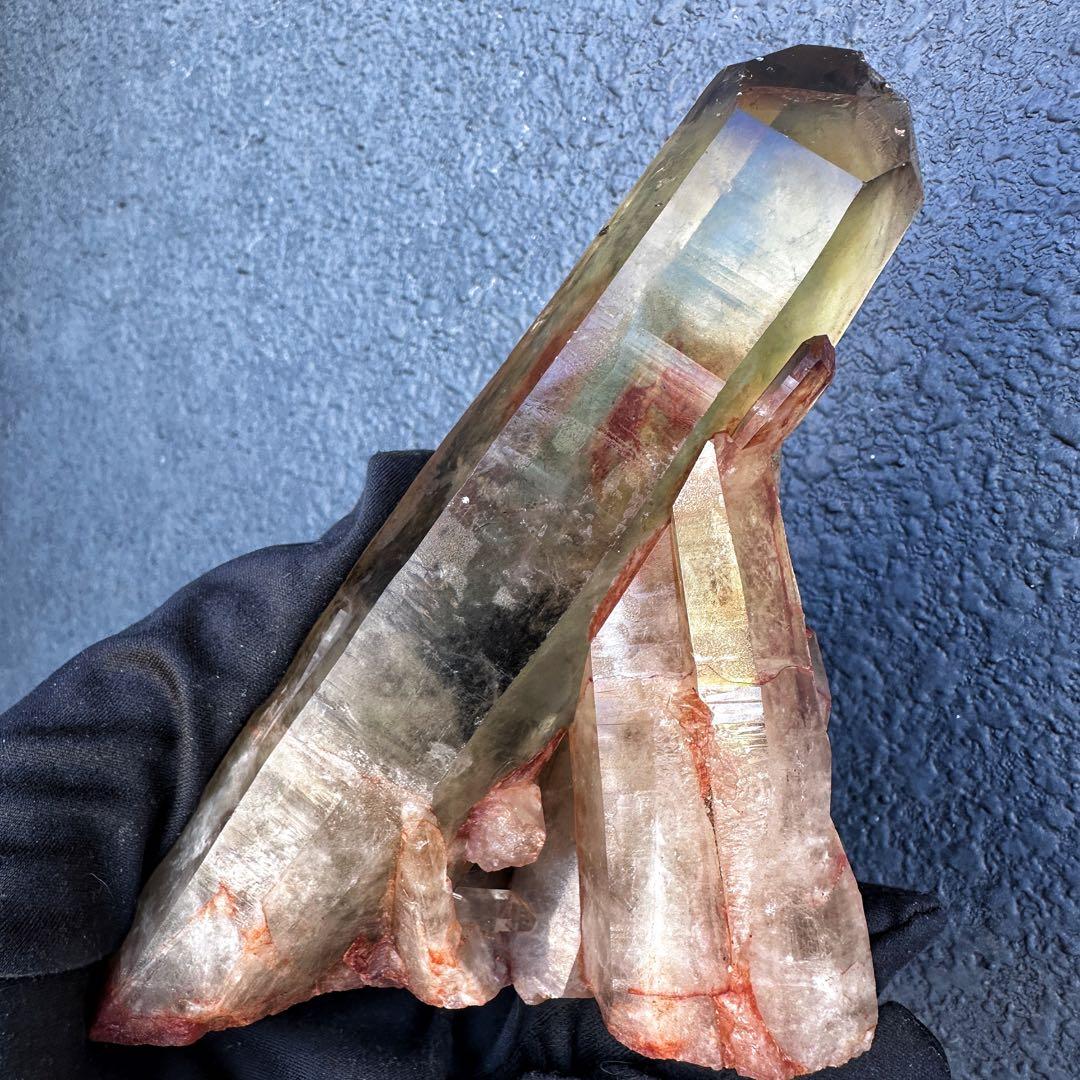 高透明度❗️浄化ファントム☆魔除スモーキーシトリン水晶 クラスター天然石A1453