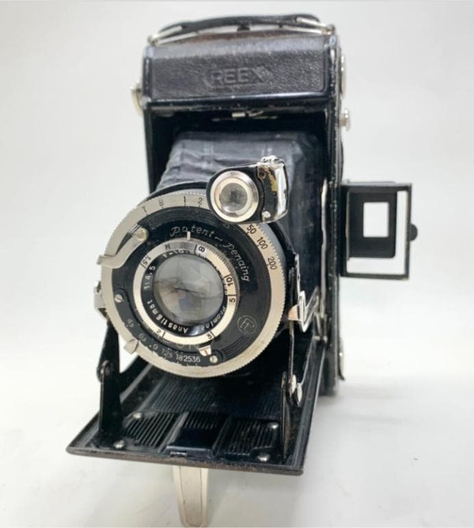 激レア「REEX」中判イコンタタイプカメラ美光堂森製作所レザーケース付