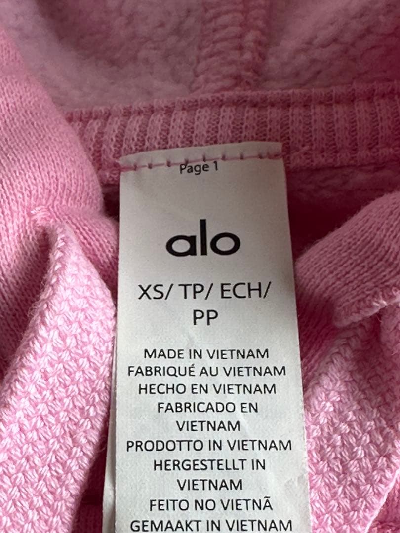 alo ピンク パーカー❣️ALO YOGAフード付き❣️