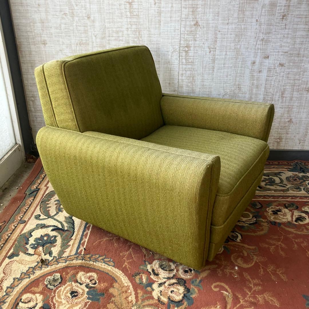 ① 昭和レトロ ミッドセンチュリー 一人掛けソファー ロビーチェア アームチェア