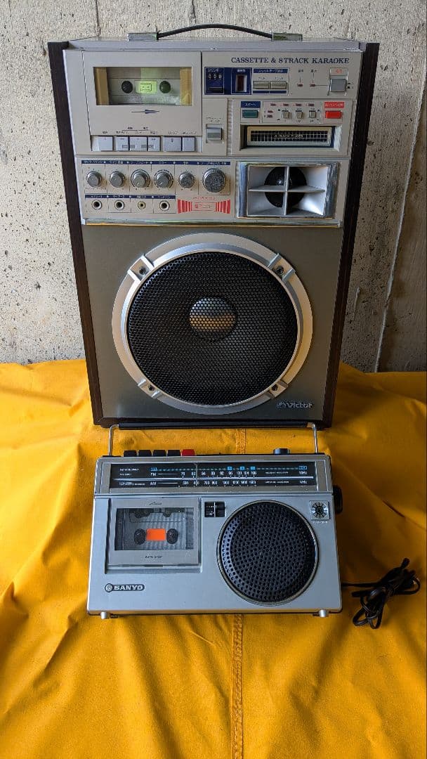 昭和レトロカラオケBOX&カセットデッキ2点セット