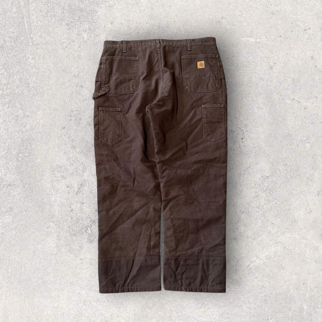 【カーハート】ダブルニー　ワークパンツ　42×32 極太　裏地キルティング j