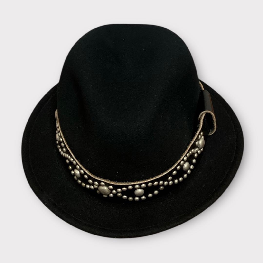 ニューヨークハット × HTC ウールハット レザー スタッズ 美品 アメリカ製