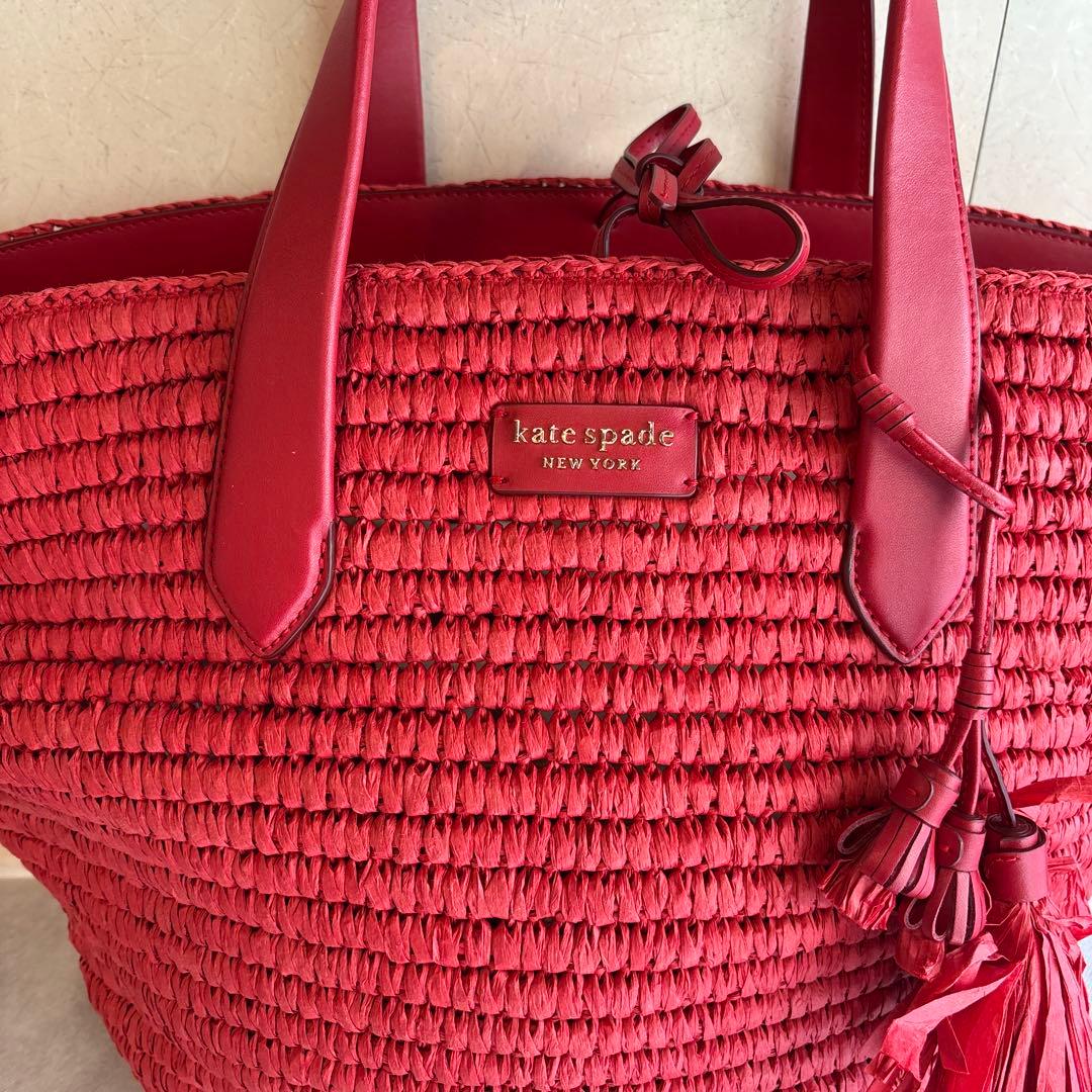 【未使用に近い・参考価格6.4万】ケイトスペード カバナ ラージ ストロートート