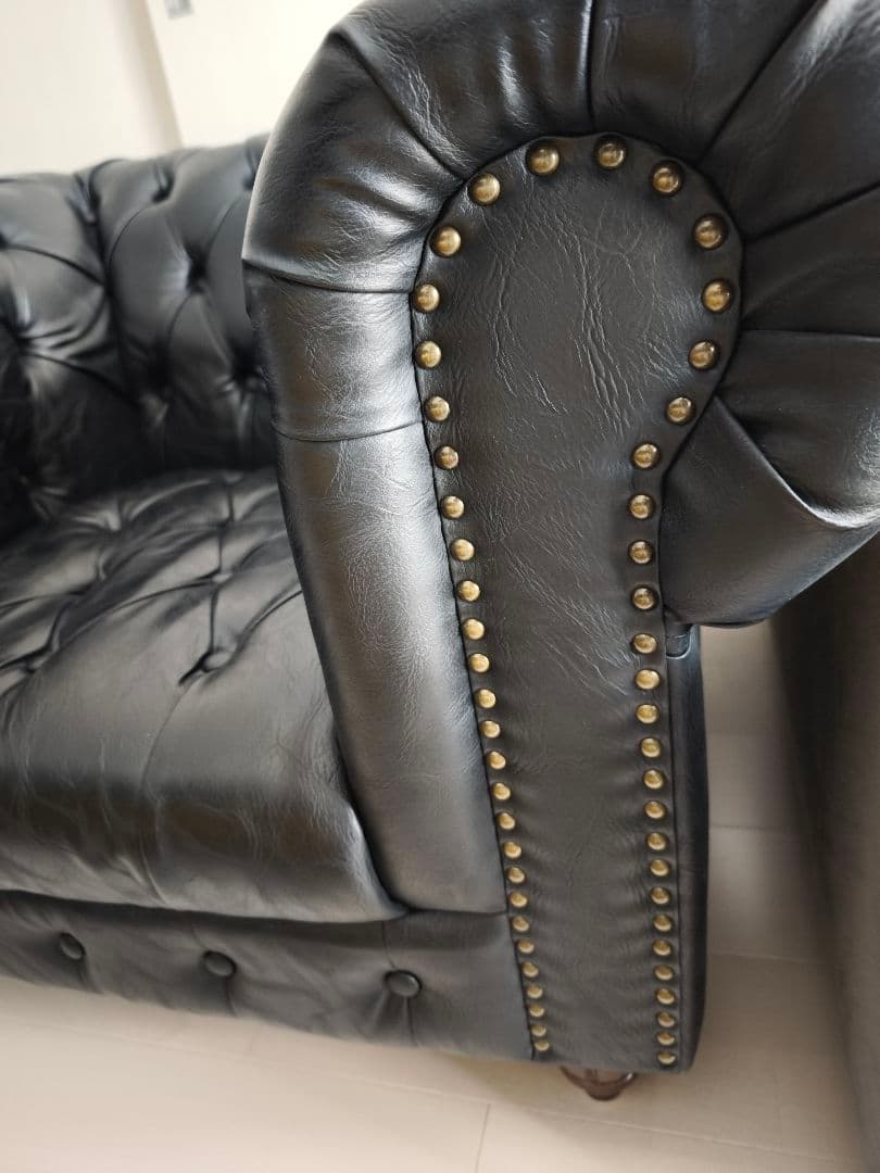 Clubman クラブマン 1人掛け ソファ 1P ブラック アンティーク調