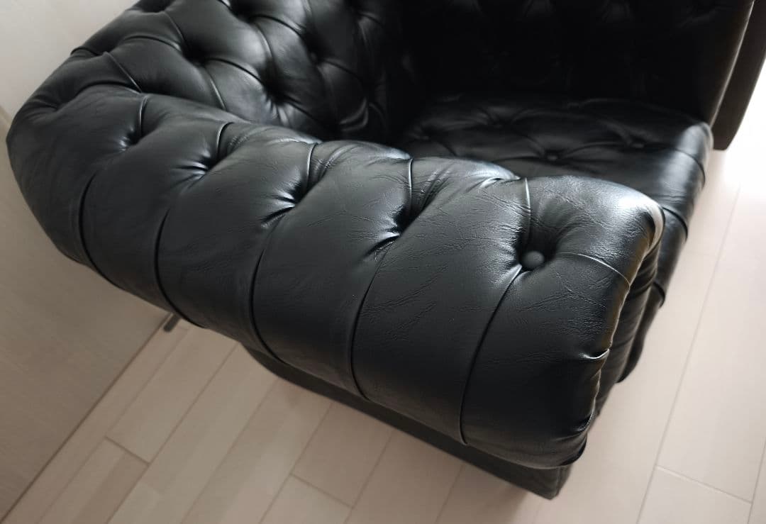 Clubman クラブマン 1人掛け ソファ 1P ブラック アンティーク調