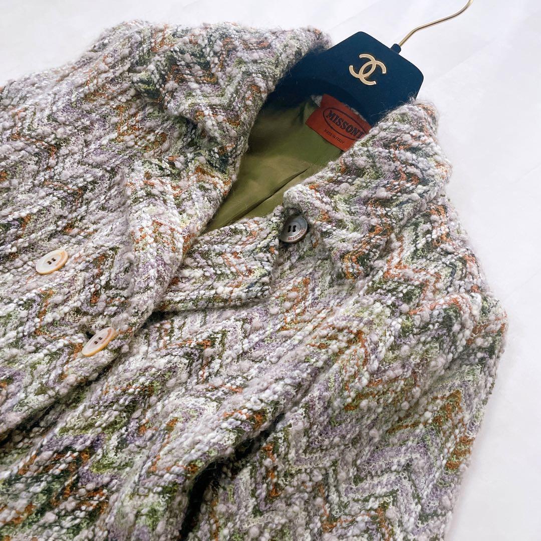 美品✨ミッソーニ ウールジャケット モヘヤ混 オレンジタグ 大きいサイズ 44