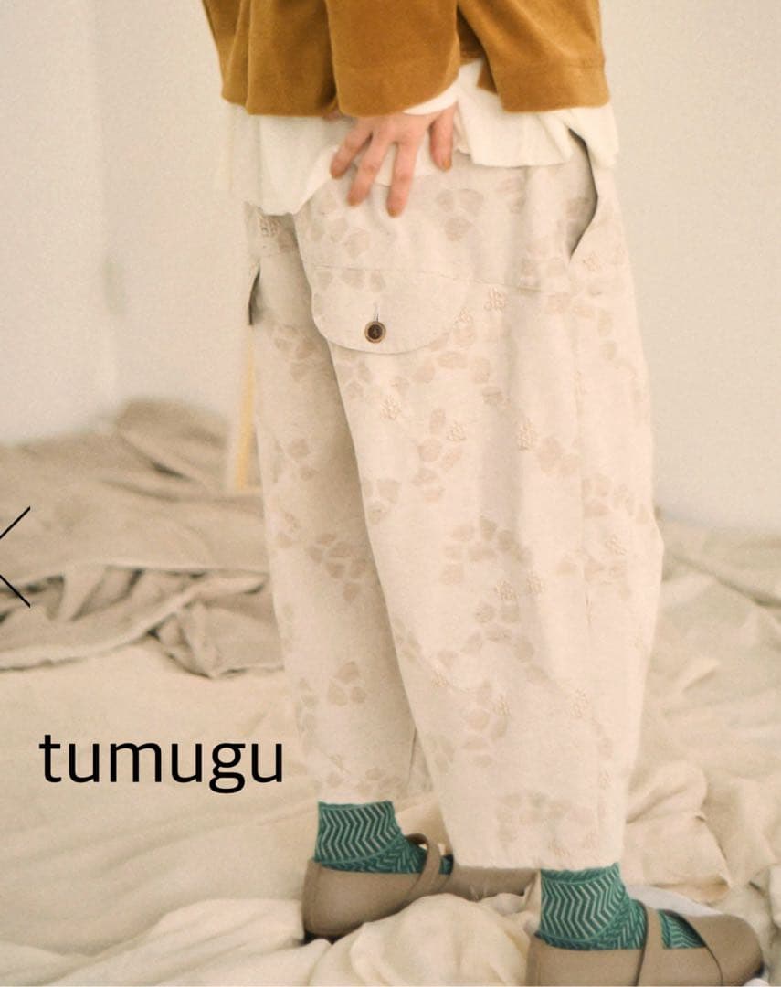 tumugu ツムグ 幾何学ジャガードティンカーパンツ