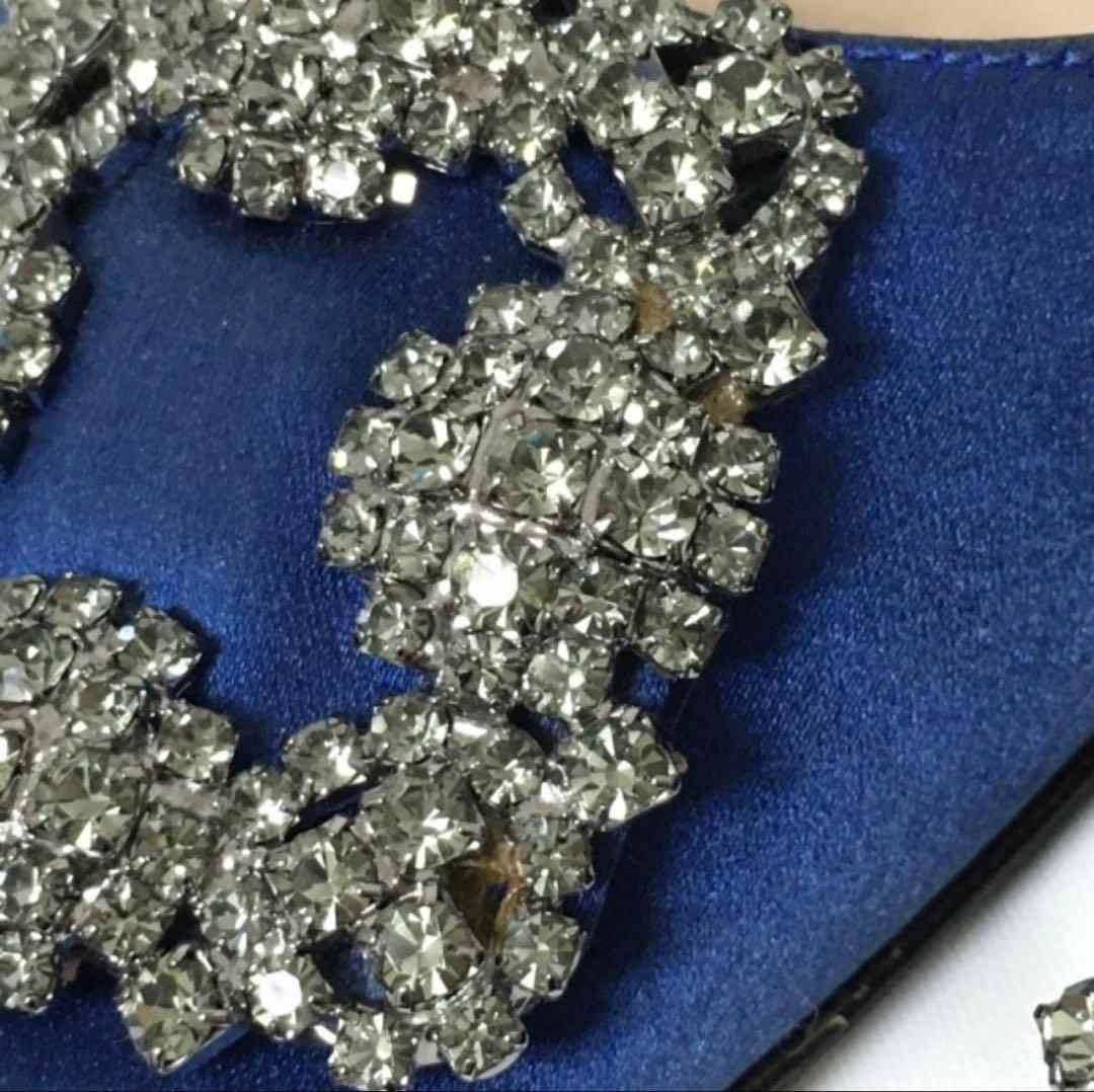 MANOLO BLAHNIK(マノロブラニク) ネイビーハンギシ　フラット