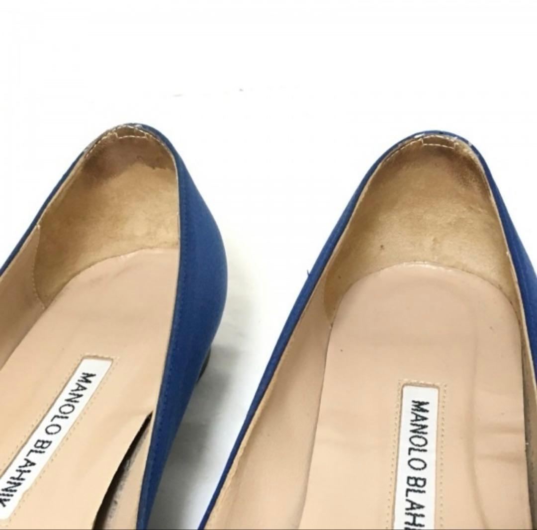 MANOLO BLAHNIK(マノロブラニク) ネイビーハンギシ　フラット