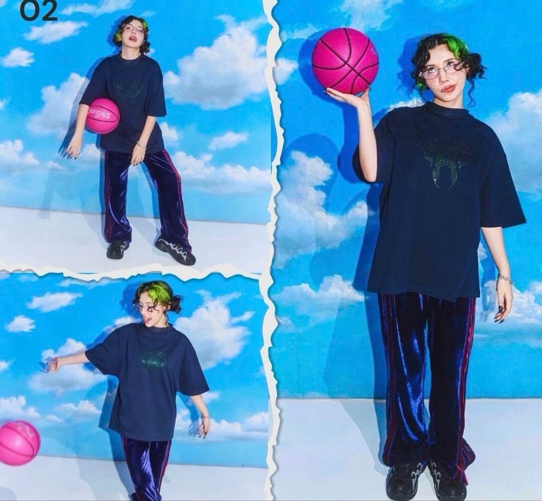 じゅ【RE.】ベロアラインパンツ アールイードット　仲里依紗