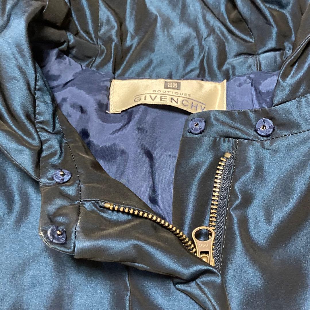 GIVENCHY ジバンシー ドローコード 中綿 フーデッドコート 42 ブルー