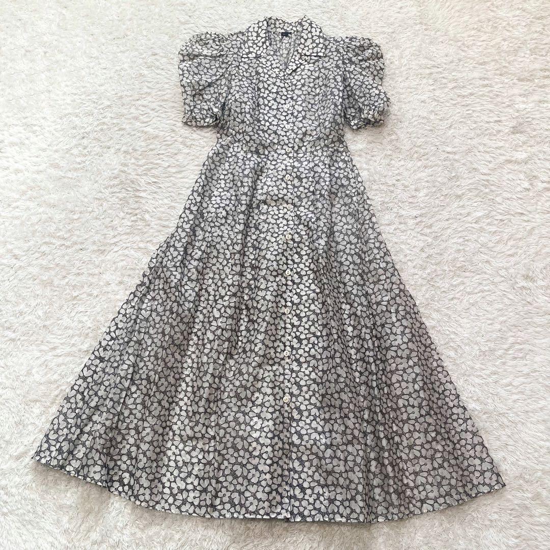 SOV. ソブ パフスリーブ　ロングワンピース　花柄