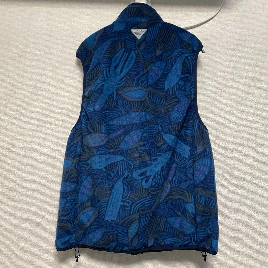 ビームス コロンビア PFG 別注 コラボ フリースベスト ルアー柄