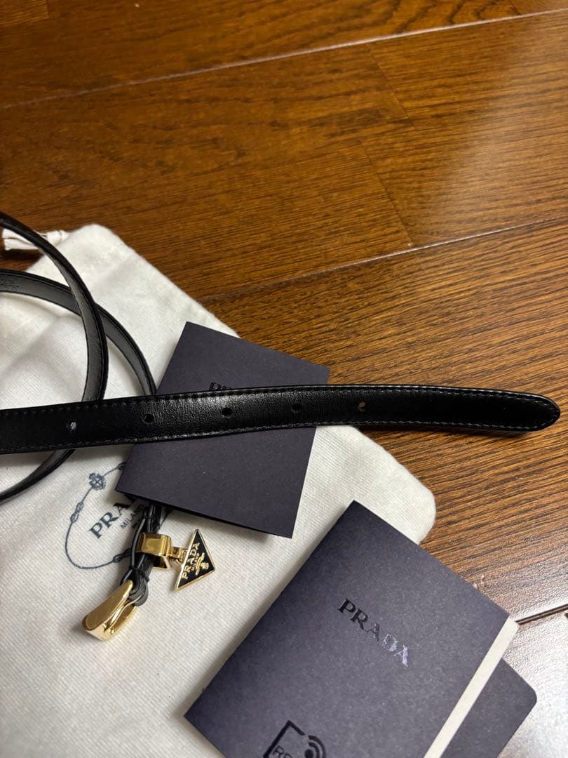 PRADA プラダ ベルト サフィアーノ レザー レディース 70cm ブラック