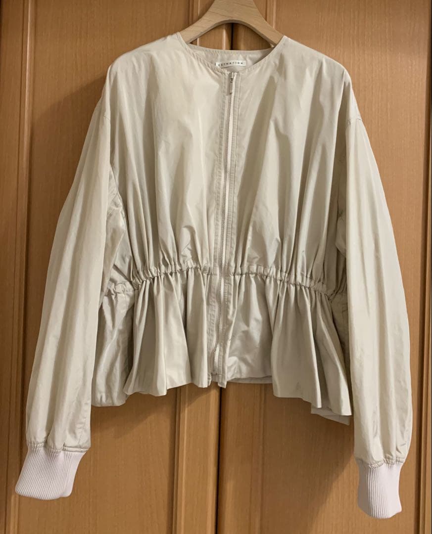 エストネーション　ESTNATION ナイロンタフタ　ペプラムブルゾン