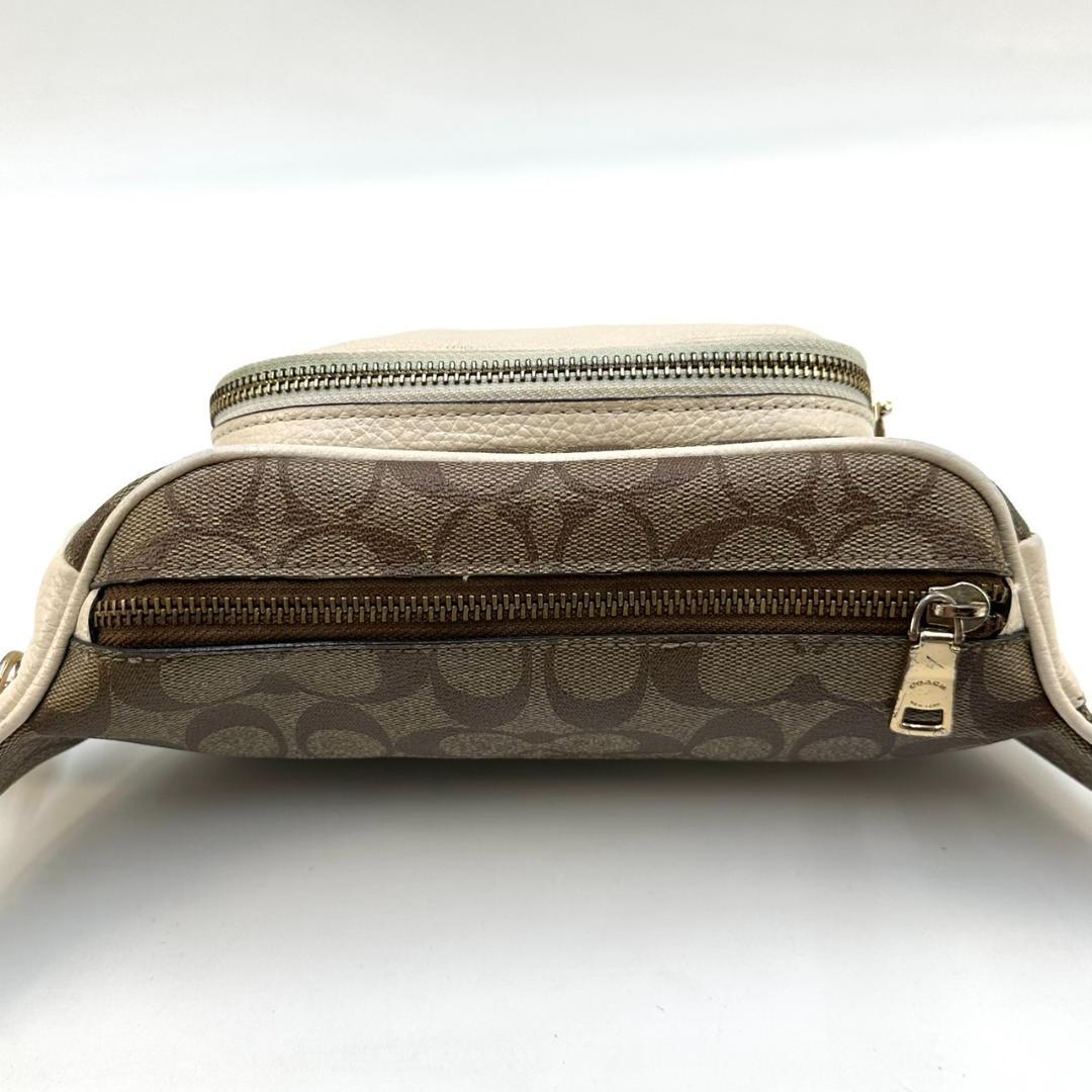 COACH コーチ シグネチャー ボディバッグ ウエストポーチ ゴールド金具