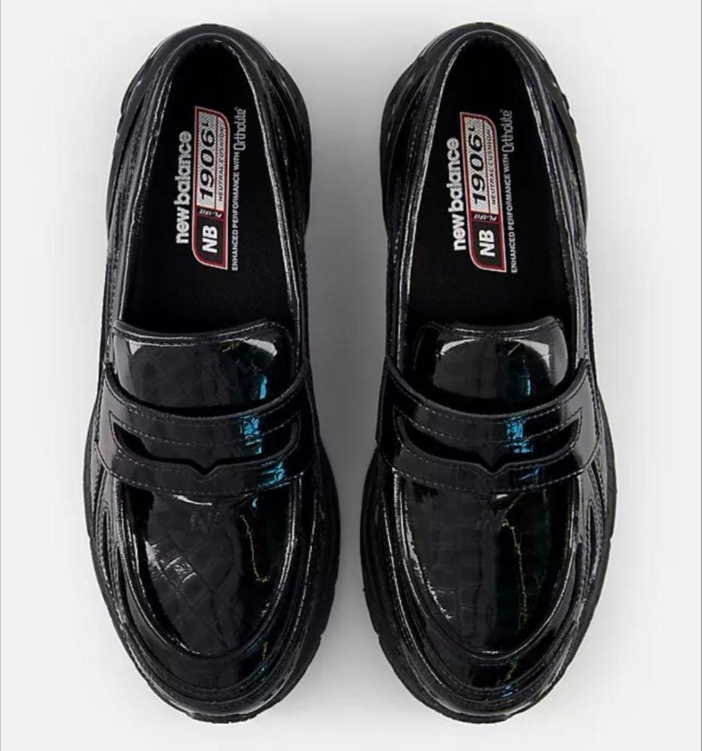 NEW BALANCE 1906L ブラック エナメル 24cm ローファー