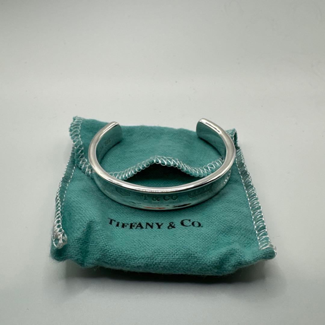 美品 ティファニー バングル 1837 ナロー シルバー 925 保存袋付き
