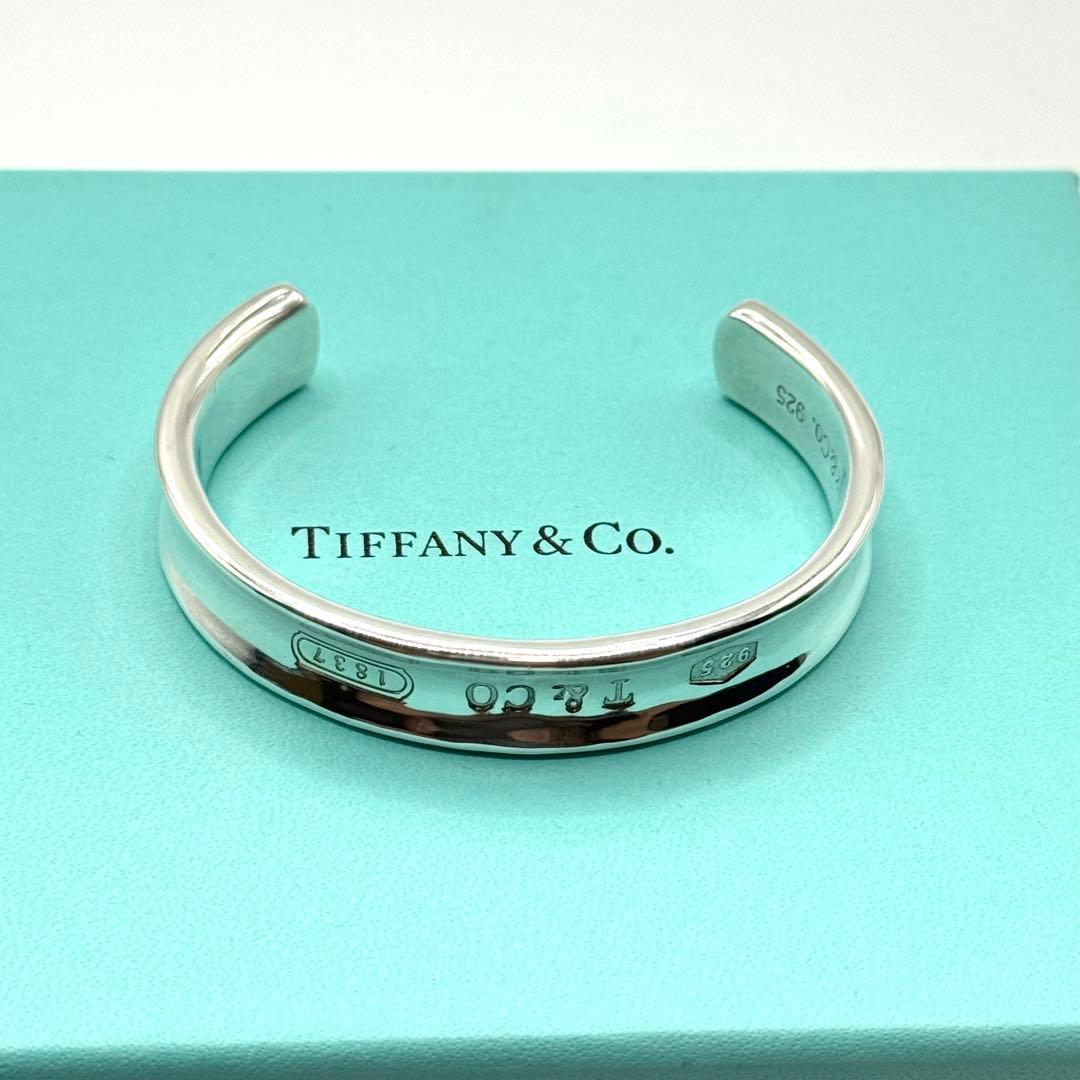 美品 ティファニー バングル 1837 ナロー シルバー 925 保存袋付き