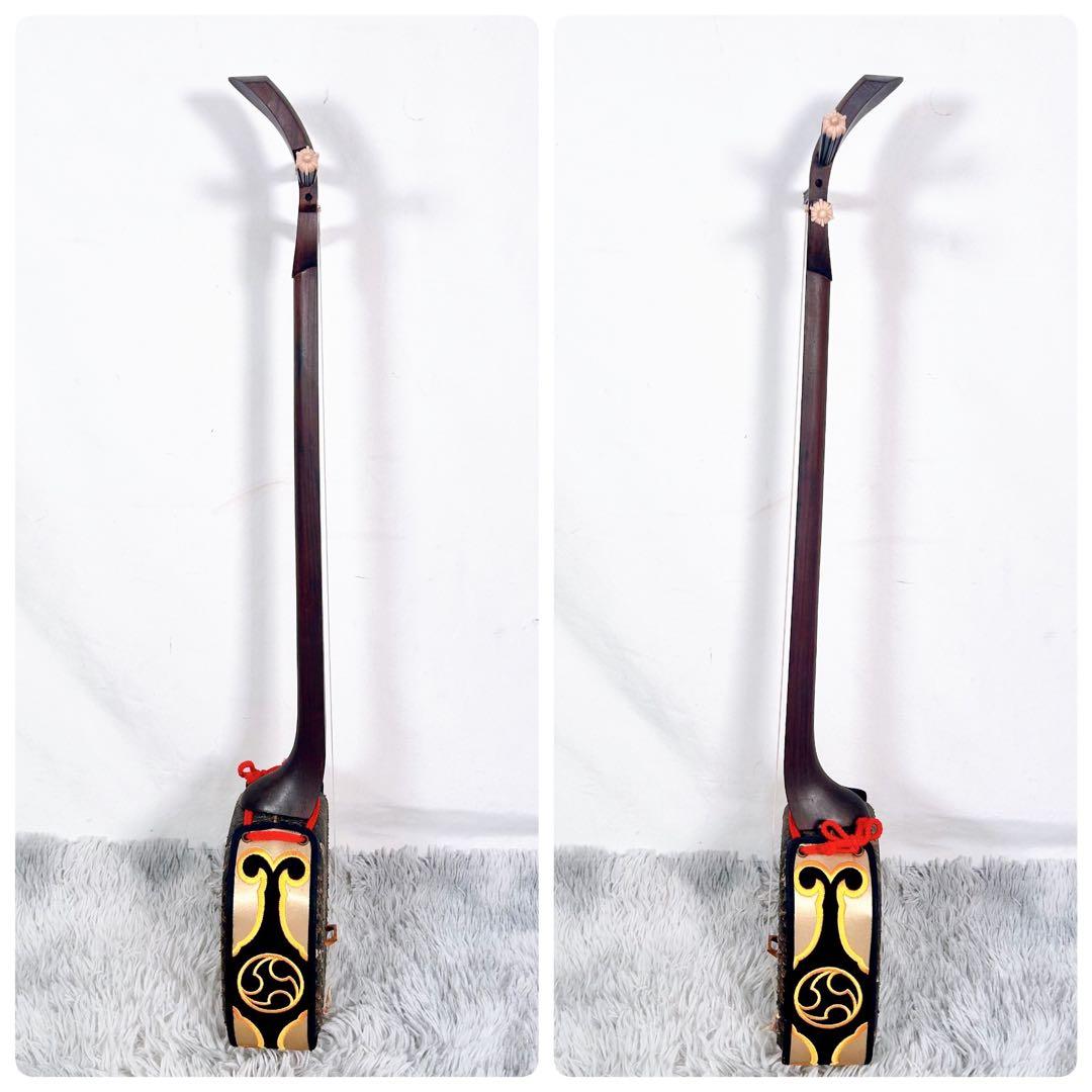 【動作品】沖縄三線 三味線　本皮　初心オススメセット　無塗装仕様　強化張り