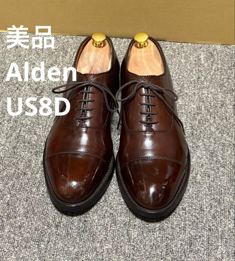 【美品】ALDEN オールデン ストレートチップ US8D ヒール新品交換済