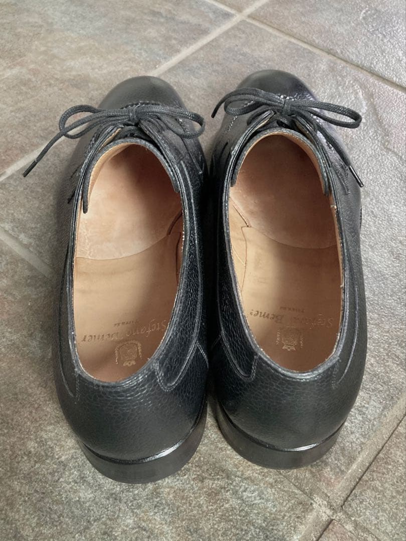 使用1回 Stefano Bemer 黒 エプロンダービー EU40.5 シボ革