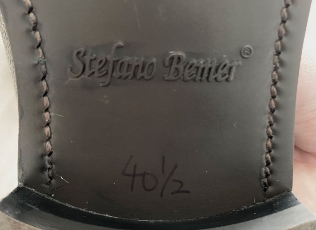 使用1回 Stefano Bemer 黒 エプロンダービー EU40.5 シボ革