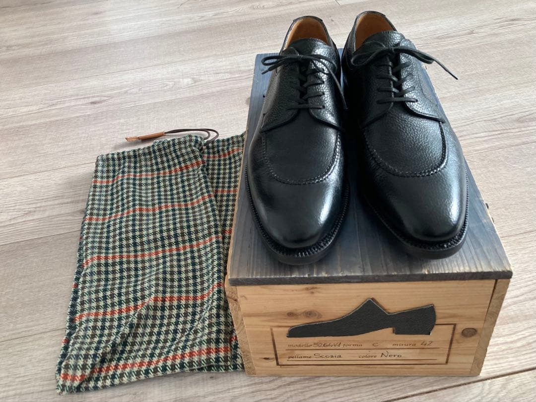 使用1回 Stefano Bemer 黒 エプロンダービー EU40.5 シボ革