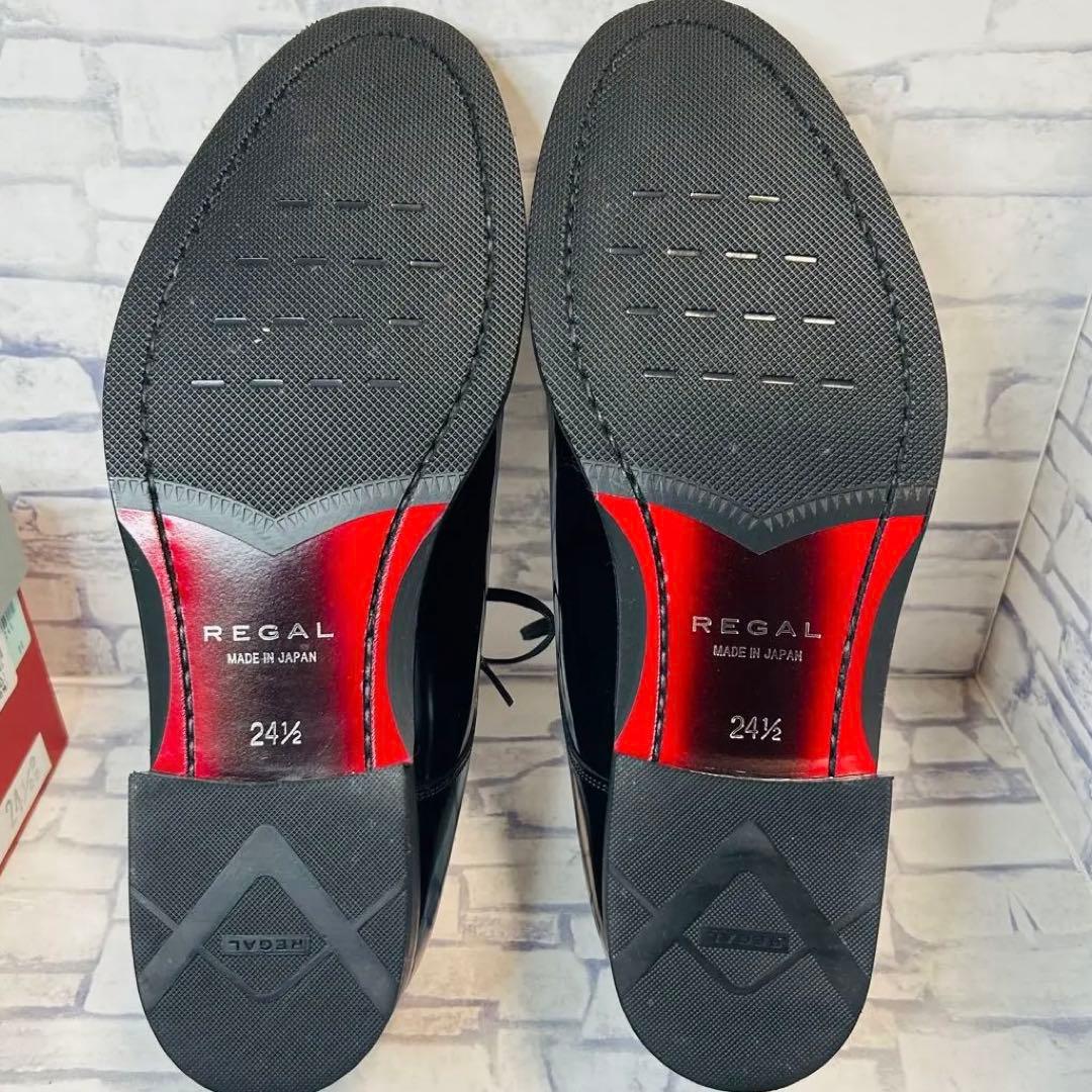 新古品 日本製 REGAL リーガル 30HR プレーントゥ 黒 24.5cm