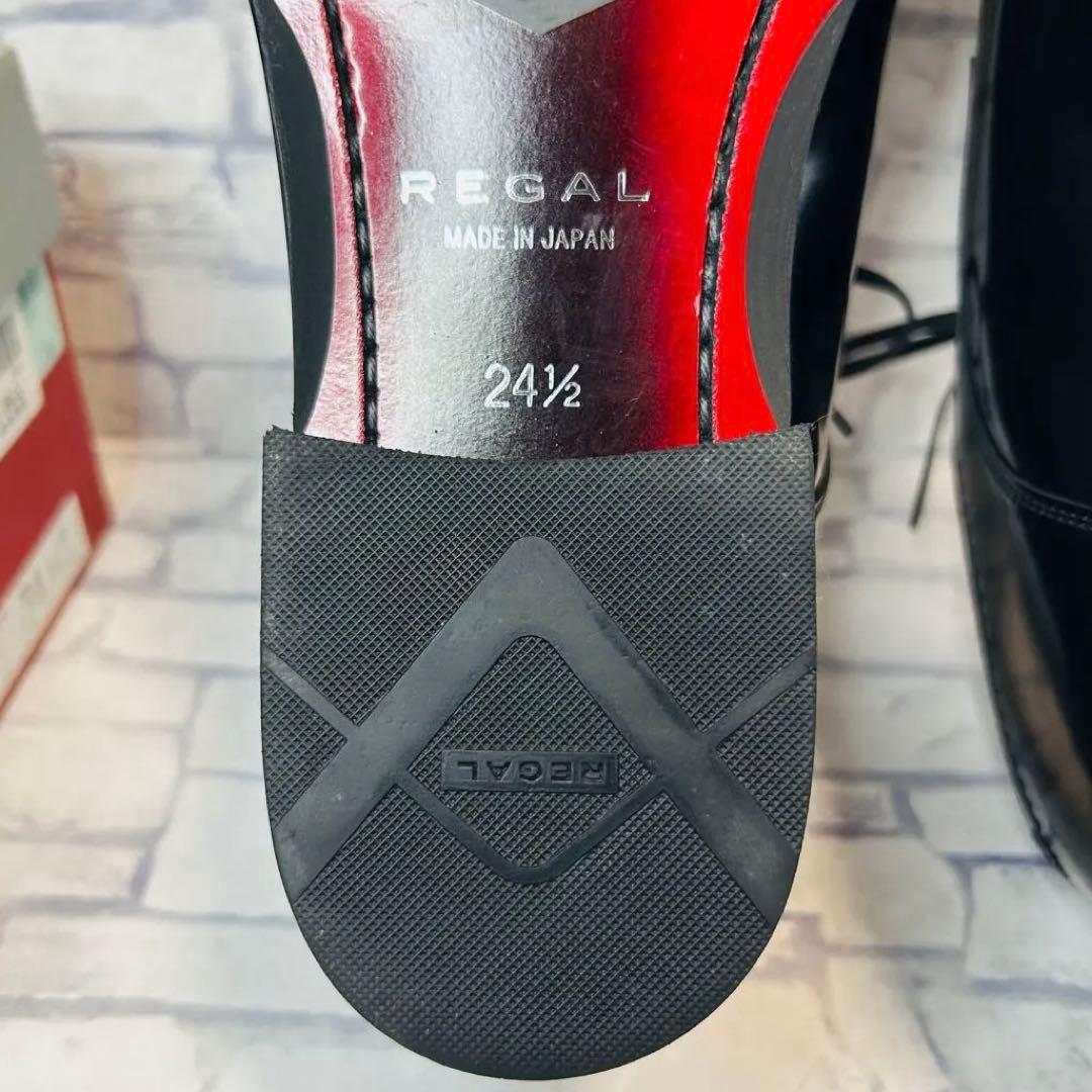 新古品 日本製 REGAL リーガル 30HR プレーントゥ 黒 24.5cm