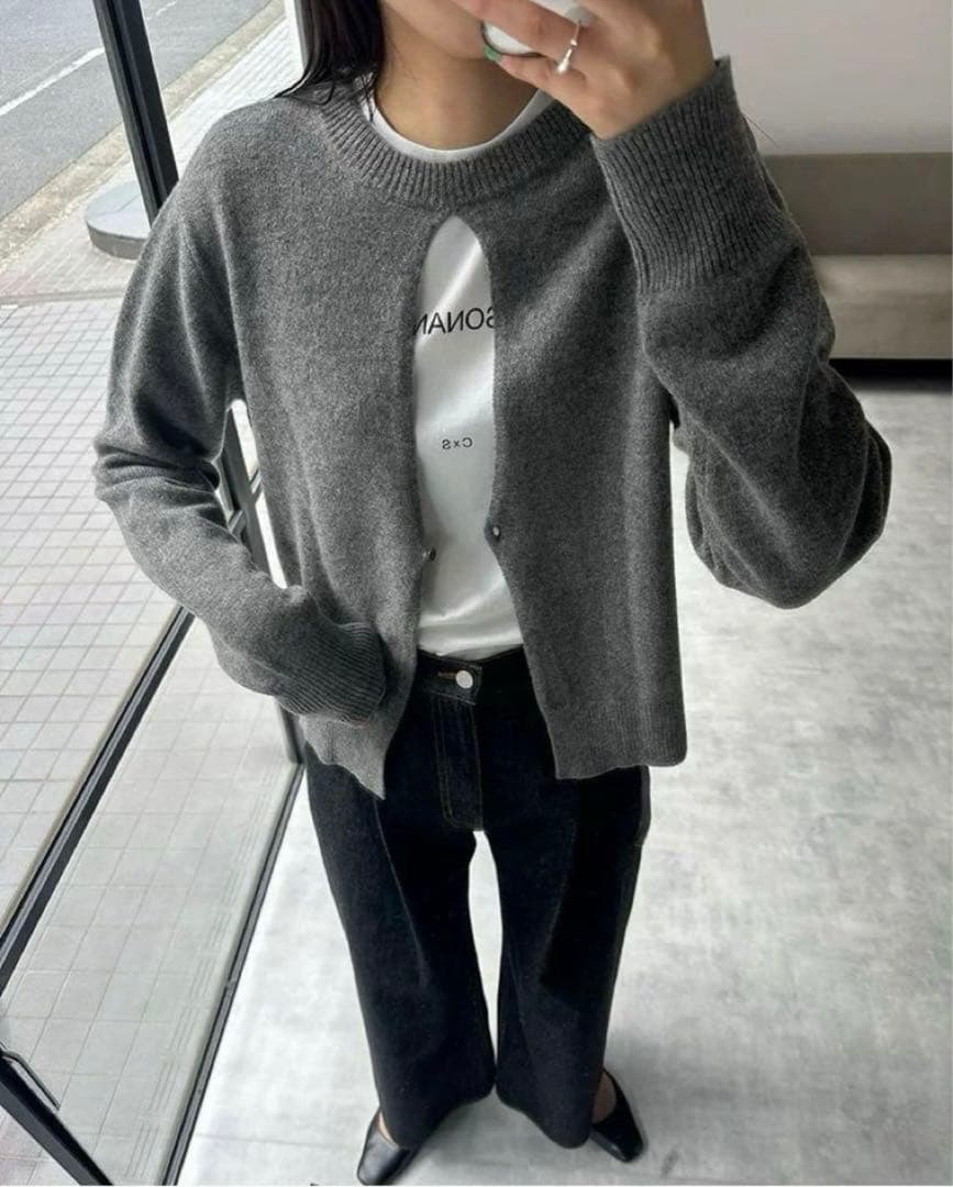 CLANE×広瀬すず FACE CENTER SLIT KNIT TOPS