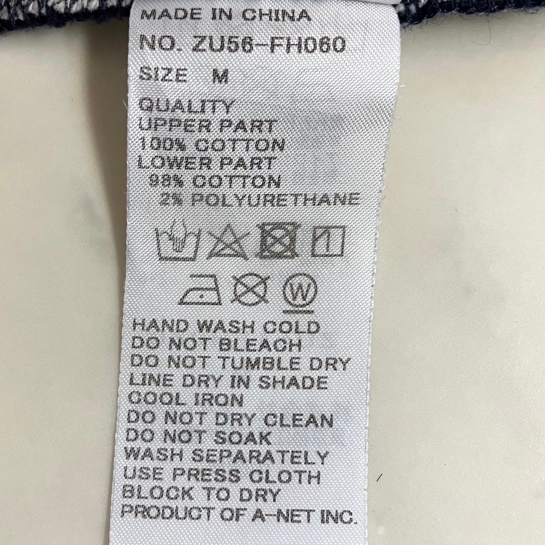 美品 ズッカ デニムドッキングシャツワンピース ゆったり ネイビー ストライプ