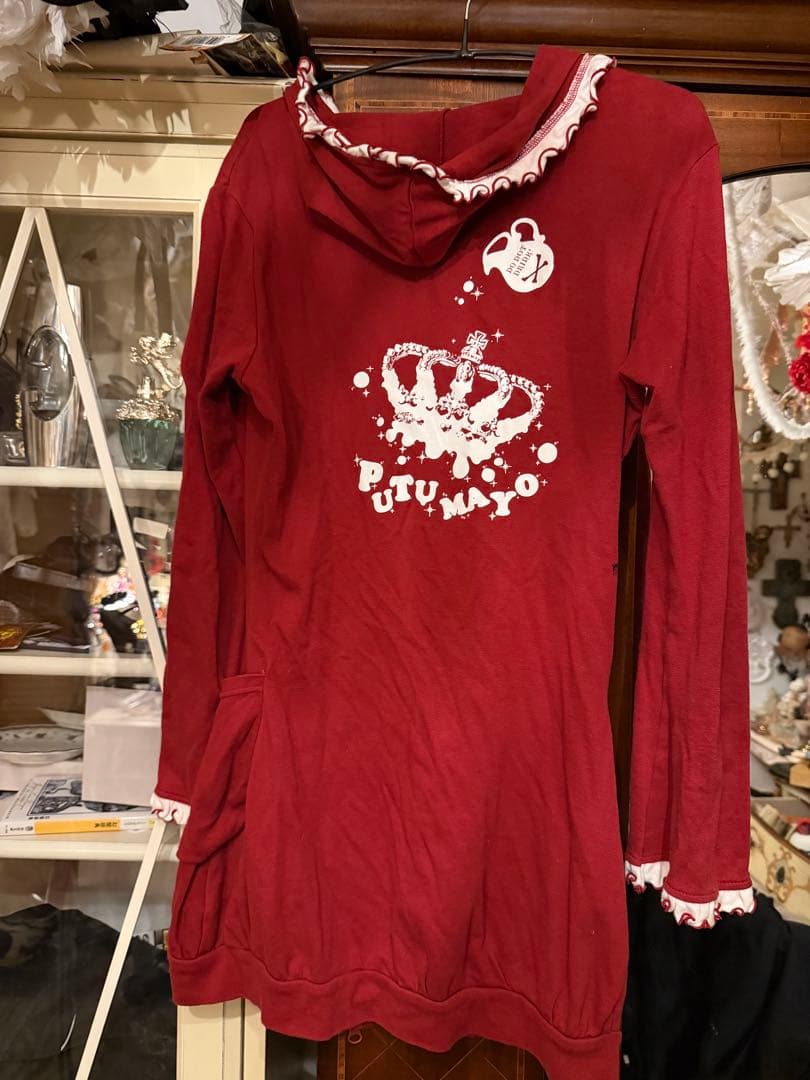 PUTOMAYO フリルパーカー　赤白