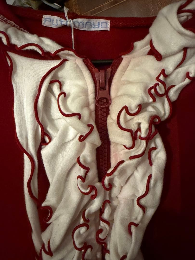 PUTOMAYO フリルパーカー　赤白