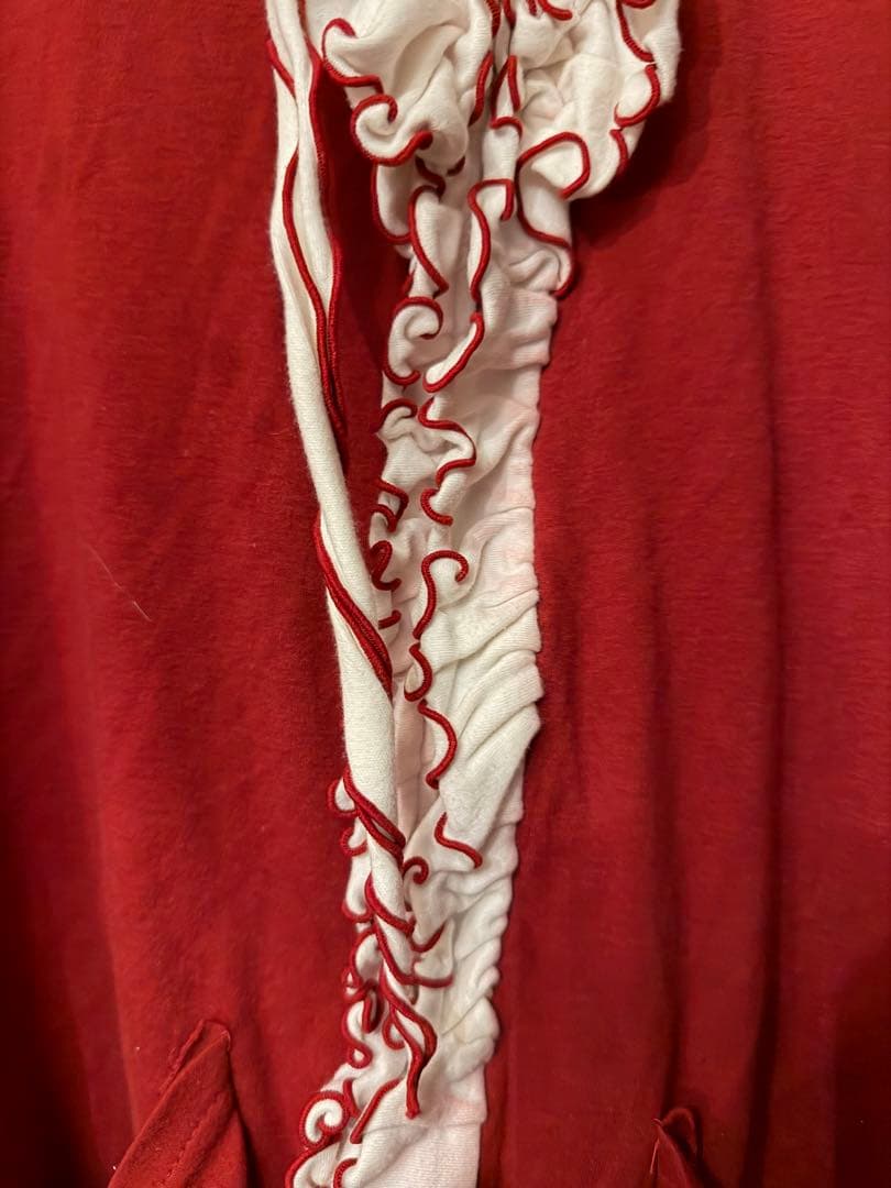 PUTOMAYO フリルパーカー　赤白