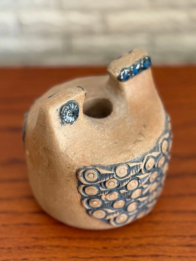 Lisa Larson 鳥のキャンドルホルダー 初期作品 刻印あり北欧陶器