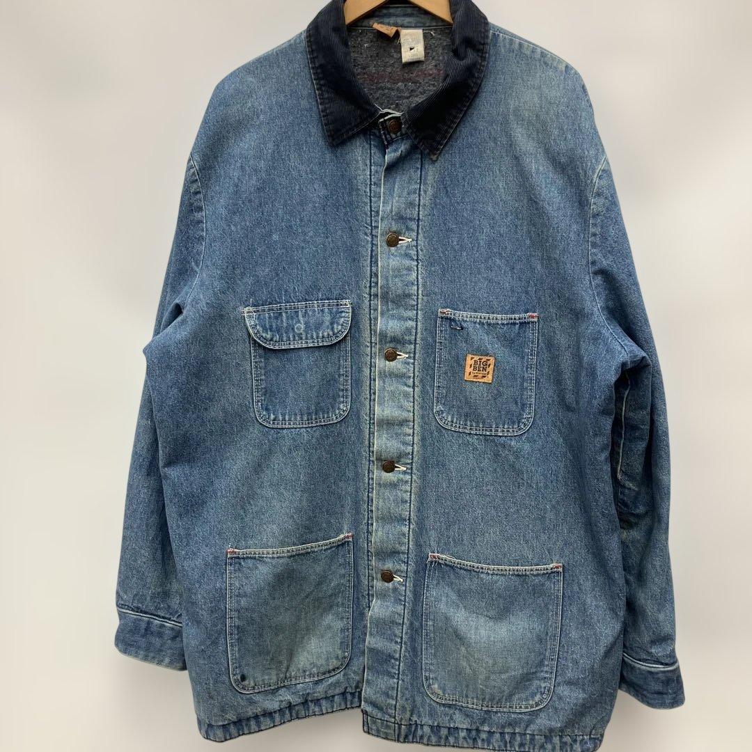 70s-80s USA製 BIG BEN デニムカバーオール コーデュロイ襟付き